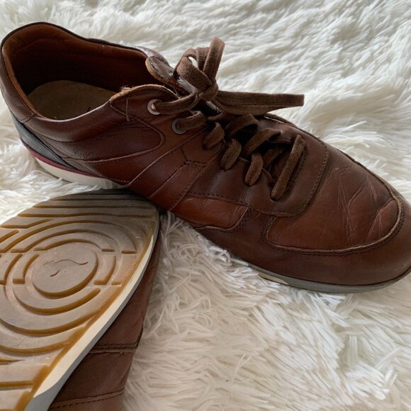KangaROOS Leather Sneakers Men\'s Sz 45 EU 11 US Trainers Brown Shoes Spain $190‎ main image 4